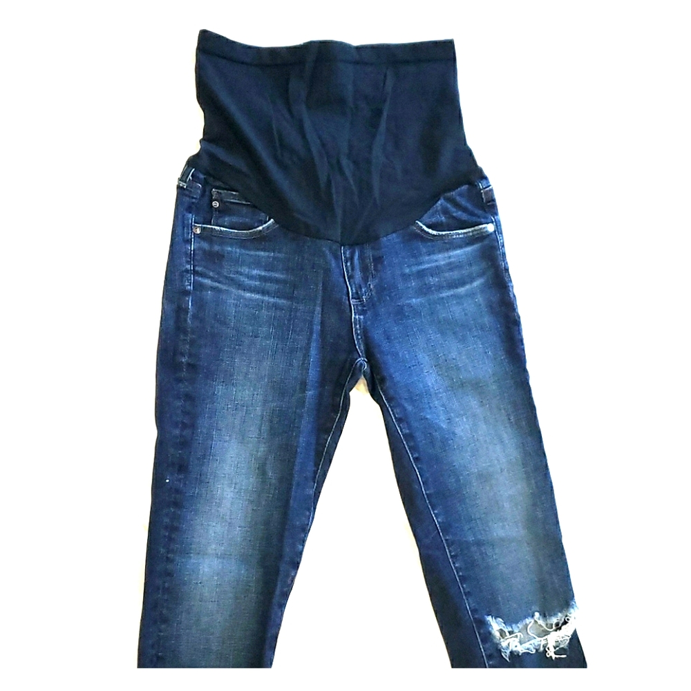 AG x pea in the pod collab maternity jeans.